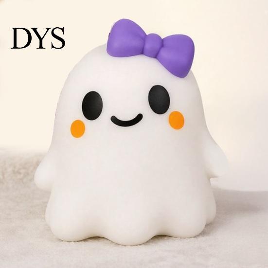 Stress Relieving Toy Halloween Bow Ghost Squeeze Toy, Relief Cartoon Sensory Toys Soft Stretchy Party Favors for Adults Kids