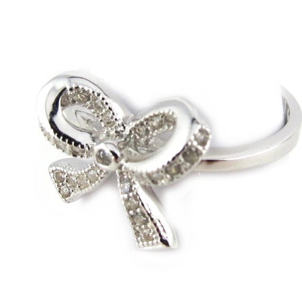 White 'Romantic Knot' Silver Ring