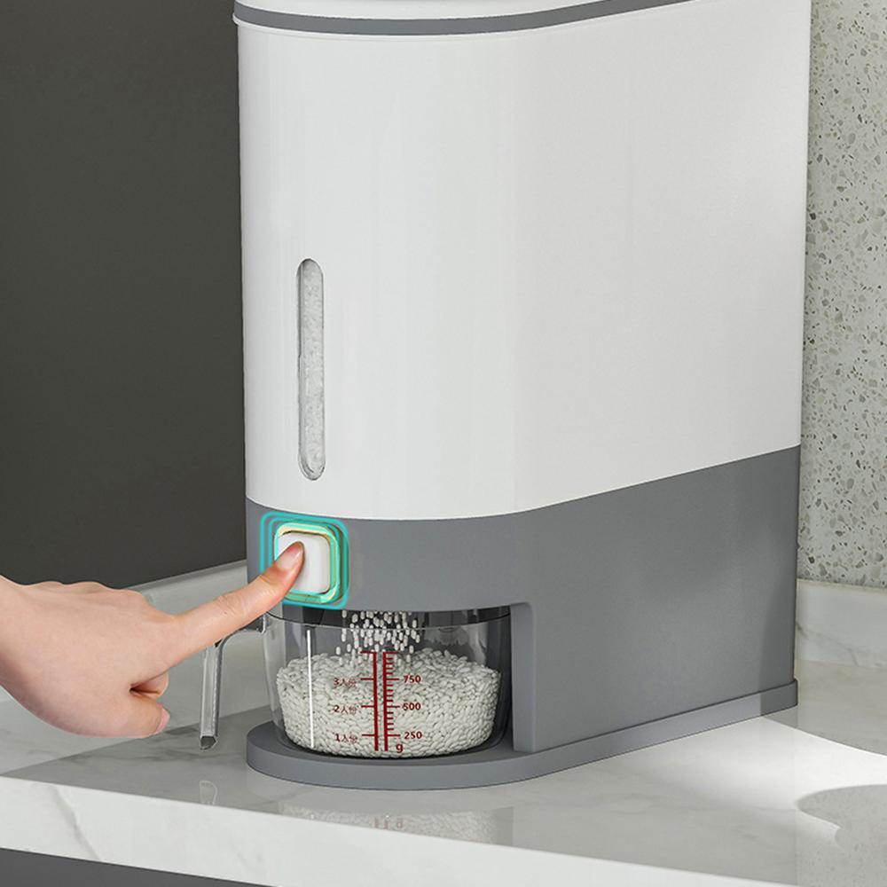 Versiegelter Reisspeichertank mit Messbecher, langlebiger Behälter mit großer Kapazität für Getreidenüsse