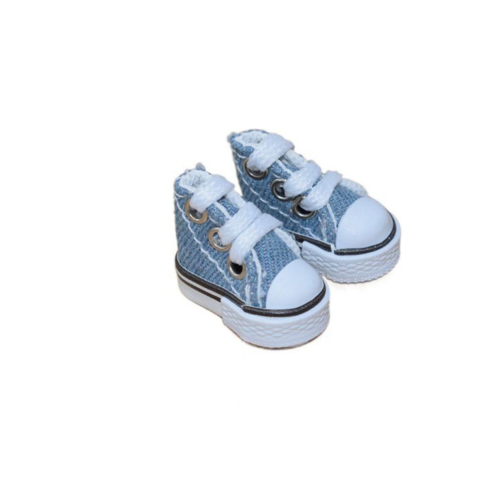 Fashion Cute 3.5CM Doll Shoes Mini Solid Colored 1/8 Bjd Canvas Shoes Doll Dress Up Accessories