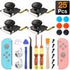 Kit de Acessórios de Substituição 25 em 1 para Nintend Switch 3D Analógico Joycon Joystick Sensor de Polegar para Carcaça do Controle Joy Con