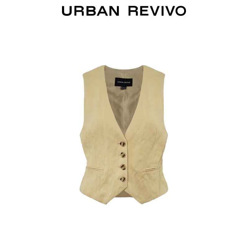 UR2025 Women's Retro V-Neck Button Sleeveless Vest