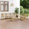 Day and Night - Day and Night Garden Furniture Set 6 Pieces Green Impregnated Pine Wood