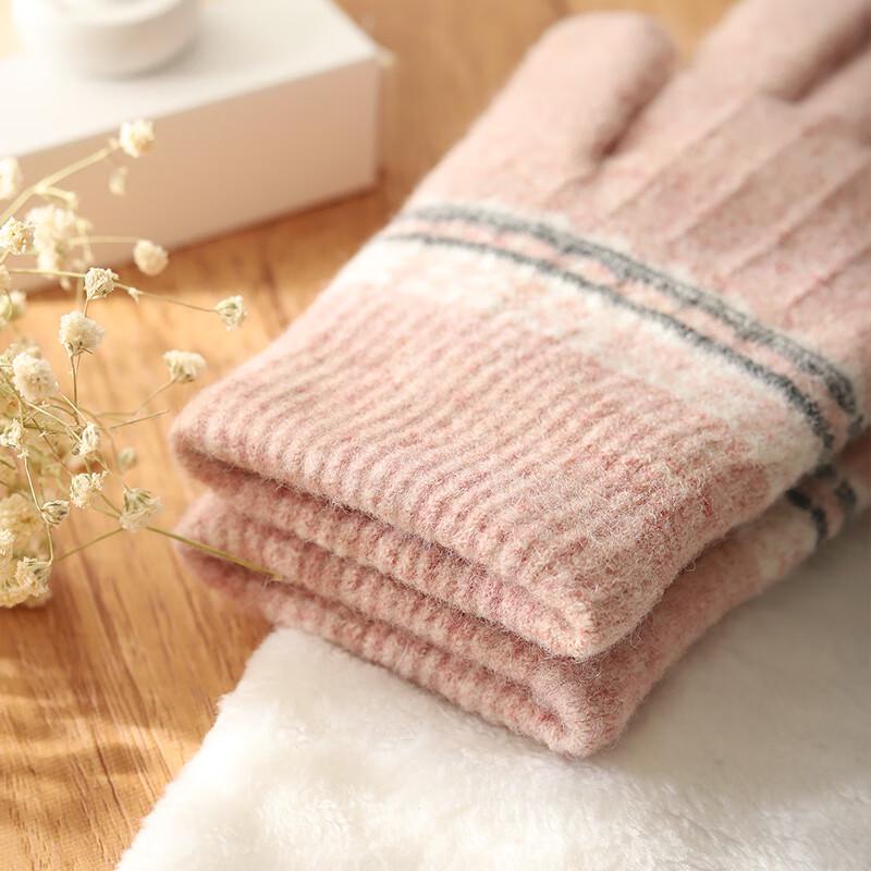 Wenxiang Autumn/Winter Cycling Warm Fleece Knitted Gloves