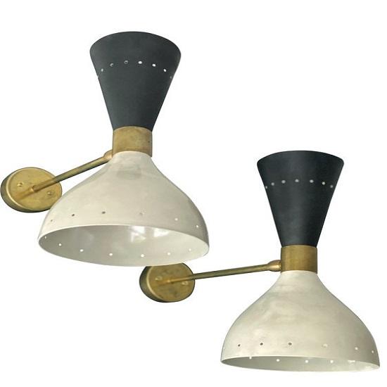 

A Pair of Wall Sconce Diabolo Modern Brass Italian Wall Lights Beautiful Wall Fixture Lamps