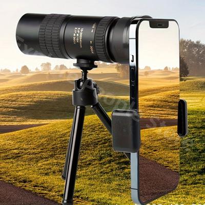High Definition 10-300x40 Monocular Telescope With Phone Holder For Bird Watching Hunting Camping Travel Powerful Zoom Monocular