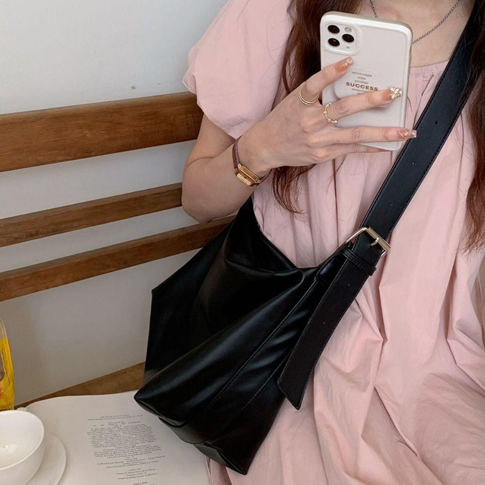 

Y2k Leather Shoulder Bag Hobo Women Handbag Vintage Boston Crossbody Bag Ladies жовтий