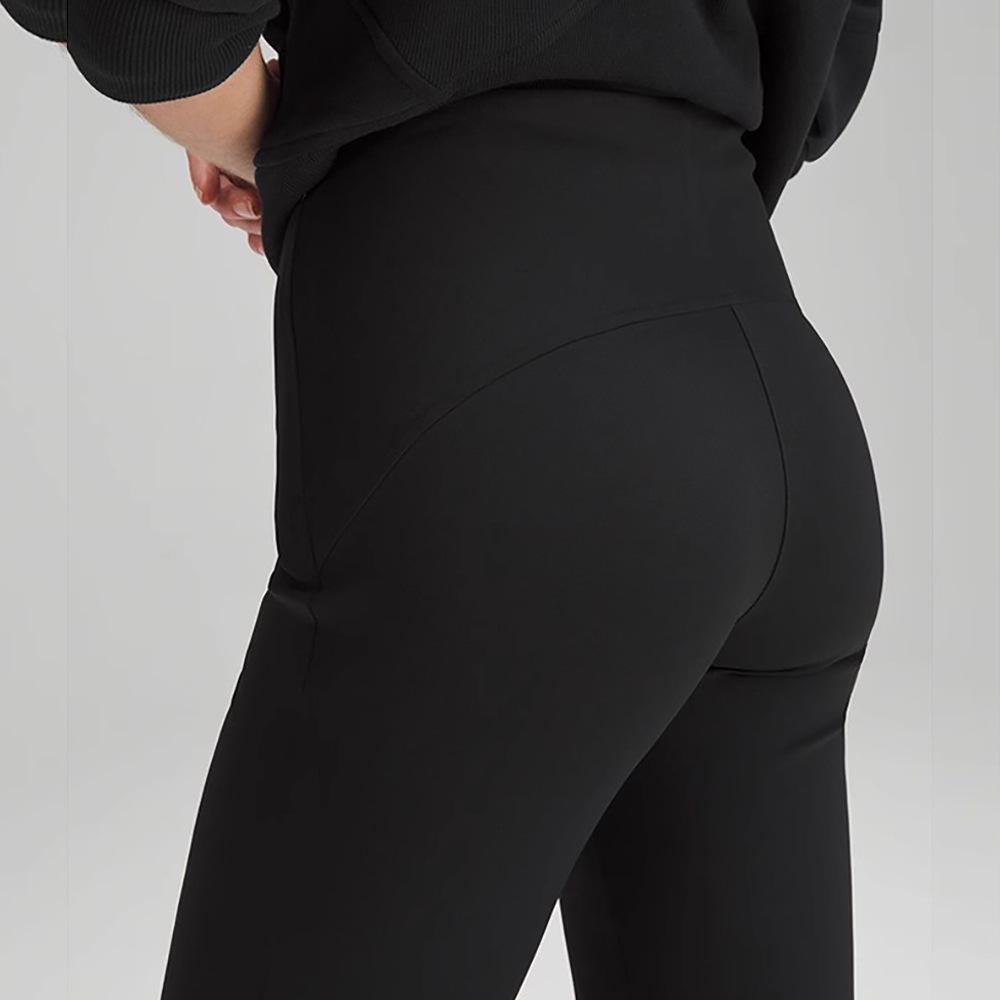 High-Waist Slim Fit Flared Trousers: Anti-Wrinkle, Elastic, with Pockets and Hip Lift for Casual Commute