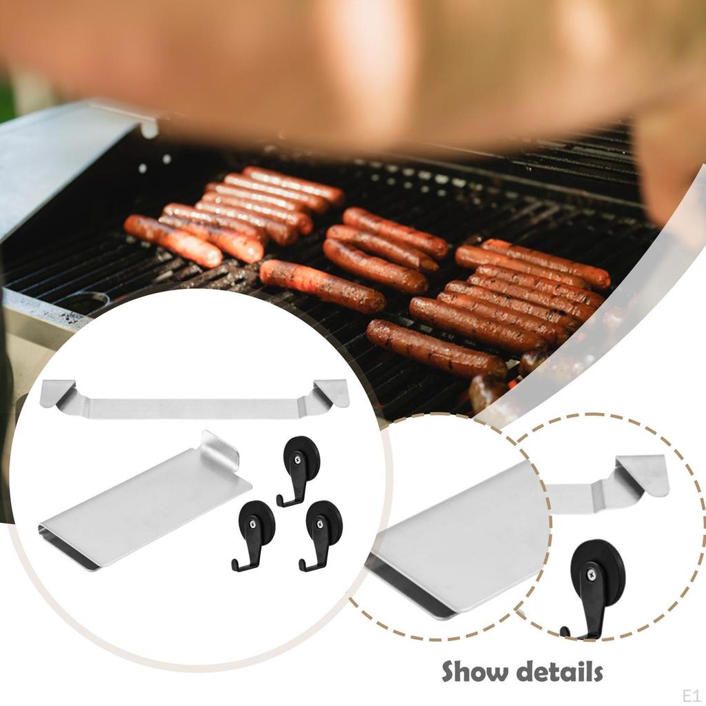 Rear Grease Gate Kit Parts with Hooks Replacement Barbecue Grill Door