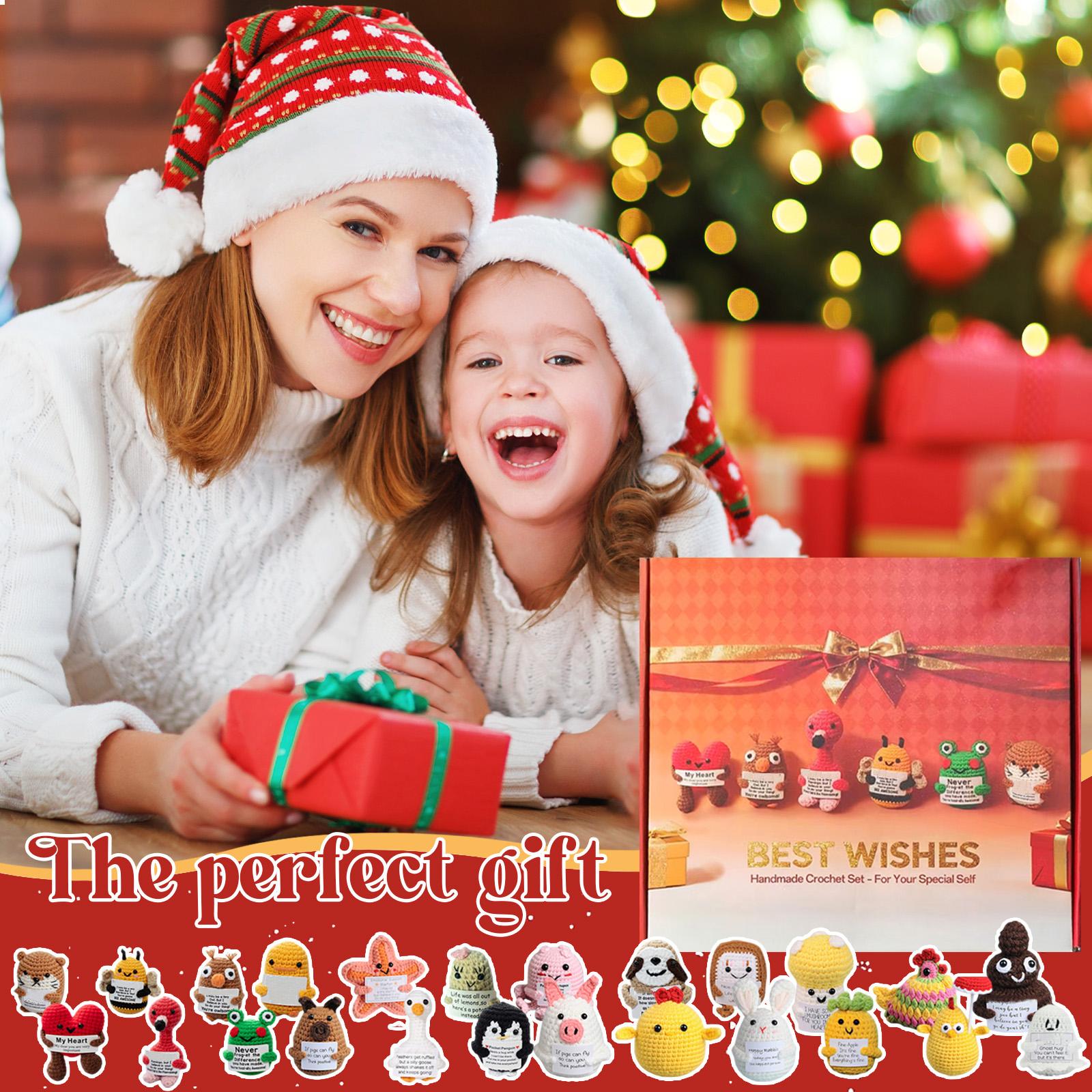 

24 шт. Позитивные вязаные крючком животные, Подарки для признания сотрудников, Милые куклы, Подарки на день рождения для женщин и мужчин, Вязаные крючком мягкие игрушки One Size