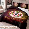 Ensemble de literie imprimé FC Union Berlin Nom personnalisé Texte 1 Housse de couette 2 Taies d'oreiller Pour chambre à coucher