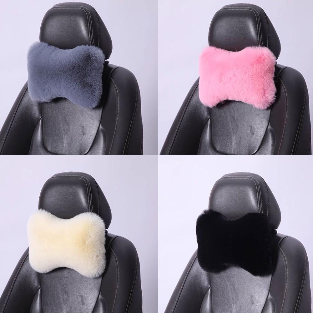 Winter Car Neck Headrest Pillow Soft Car Seat Neck Pillow Breathable Plush Head and Neck Support Sleep Pillow Car Accessories