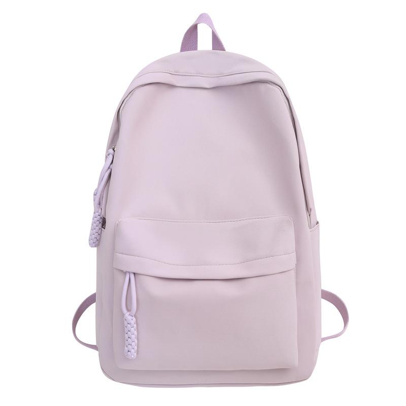 

Девушка школьная сумка женский дорожный рюкзак сплошной цвет фиолетовый