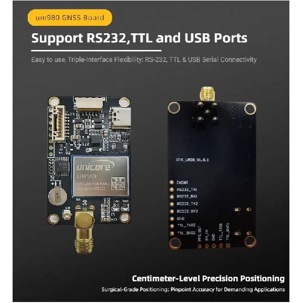 UM982 GNSS Unicorecomm GPS RTK Module Centimeter-level Differential Relative F9P Positioning Orientation UM981 UM980 for Drone