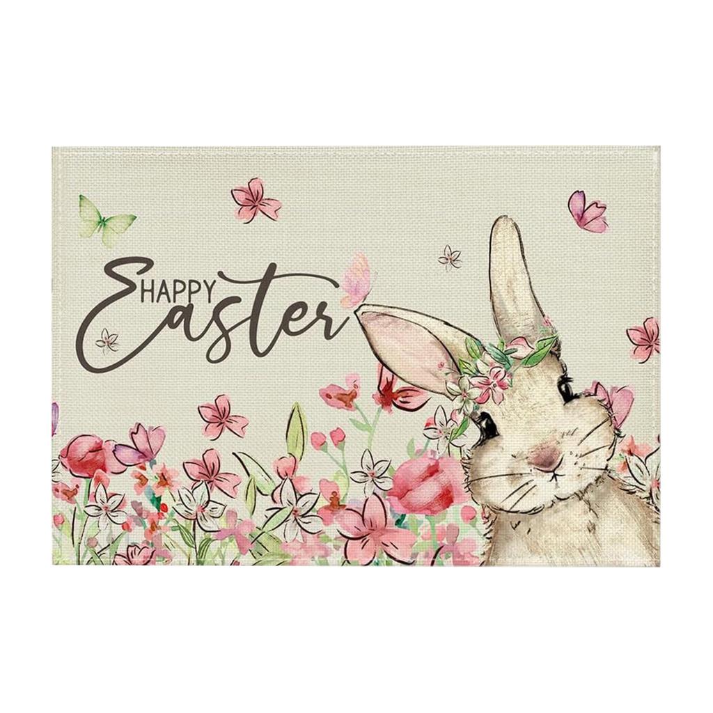Easter Placemat 1812in, Bunny Pattern, Spring Holiday , Indoor Placemat, Home Decor.
