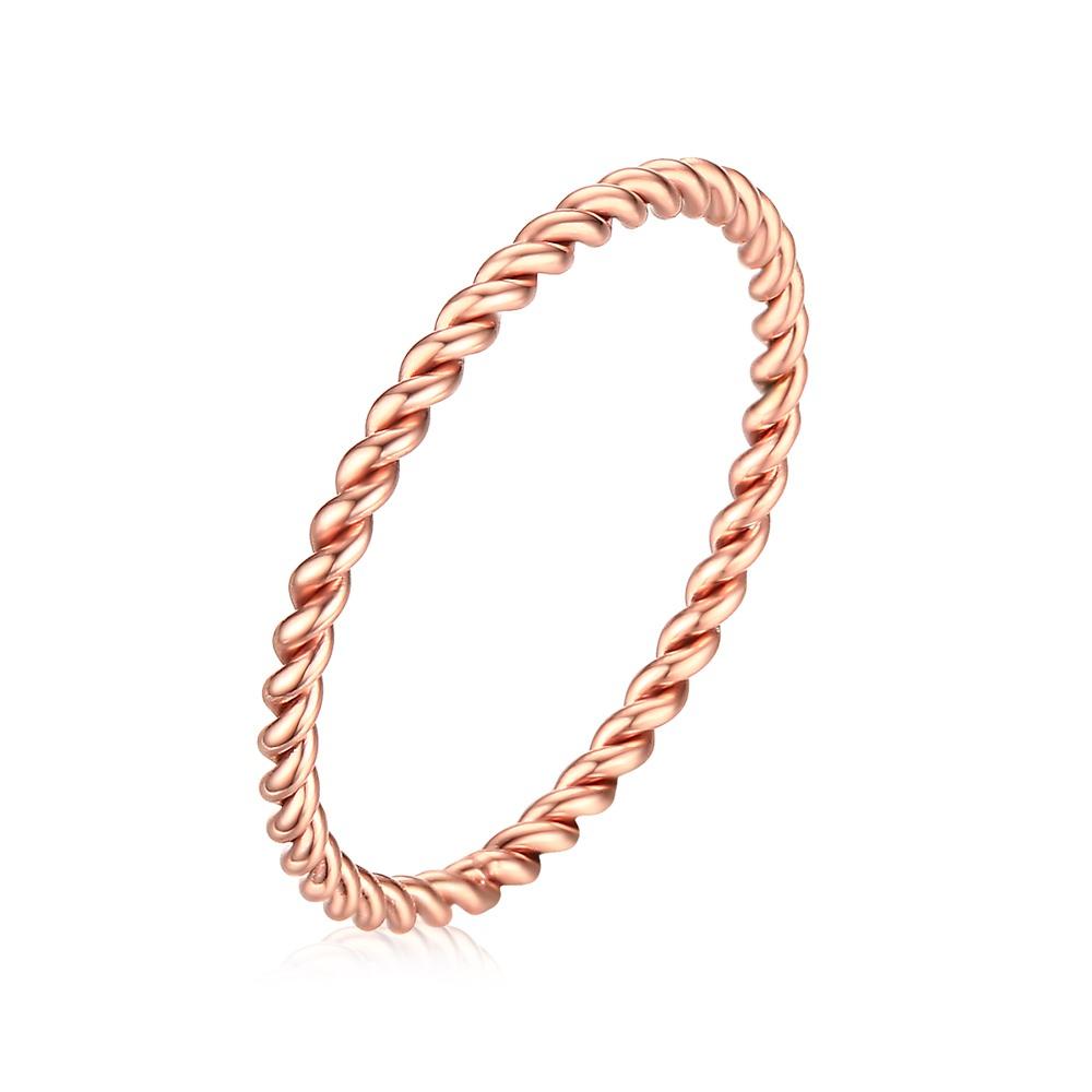 Chic Twisted Rope Slim Ring for Women, Stainless Steel Metal Wedding Rings Finger Band, New Elegant Simple Vintage Party Jewelry