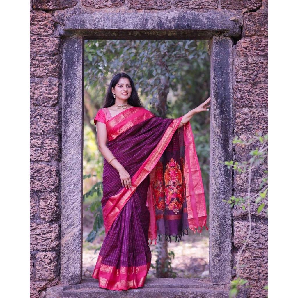 Premium Soft Lichi Silk Jacquard Saree