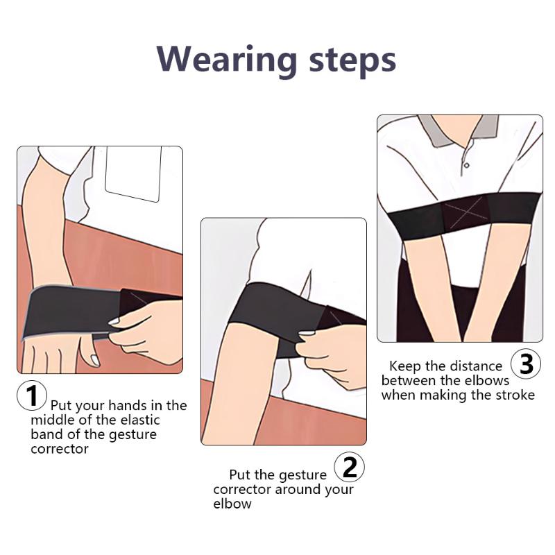 1Pc Elastic Golf Swing Trainer Arm Band Golf Swing Gesture Corrector Training Aid Golf Practicing Guid For Men Women Beginners