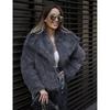 Womens Faux Fur Coat With Collar Long Sleeve Winter Outerwear In White Beige Pink Black Burgundy Coffee Gray