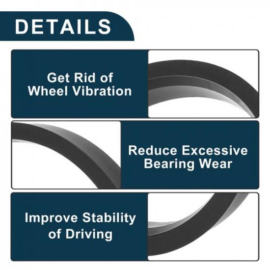 OD 76.1mm to ID 66.6mm Car Wheel Hub Centric Rings Black Polycarbonate 2 Pcs
