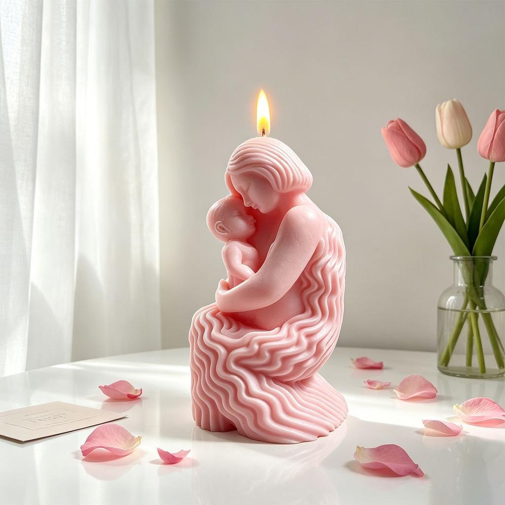 3D Mother and Baby Hug Silicone Mold Handmade Aromatherapy Candle Plaster Figurine Mold for Home Decor Craft