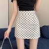 2025 Summer Women's Sweet & Spicy Apricot Polka Dot A-Line Skirt - Hip-Wrapping Casual Mini Skirt