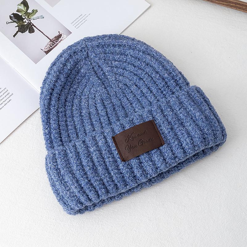 

Новый Стиль Мода Женская Зимняя Шапка Стильные Мягкие Шапки Бини для Женщин Уличная Одежда для Отдыха Теплые Вязаные Шапки 56cm-60cm синий