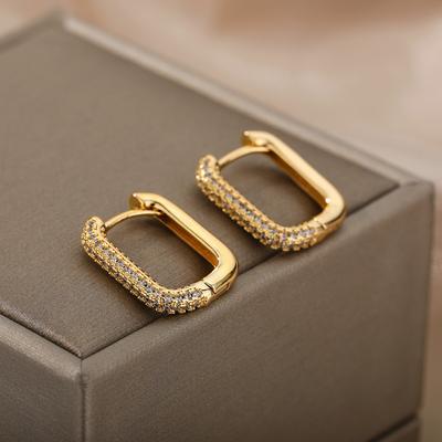 Kwadratowe kółko kolczyki koła dla kobiet luksusowe kolczyki ze stali nierdzewnej 2023 Trend elegancka biżuteria ślubna prezent dla par aretes mujer