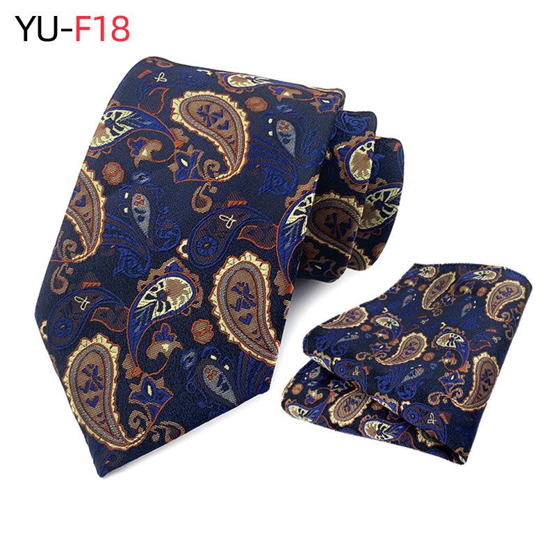 Polyester Paisley Tie Pocket Towel Two-Piece Set, Business Tie