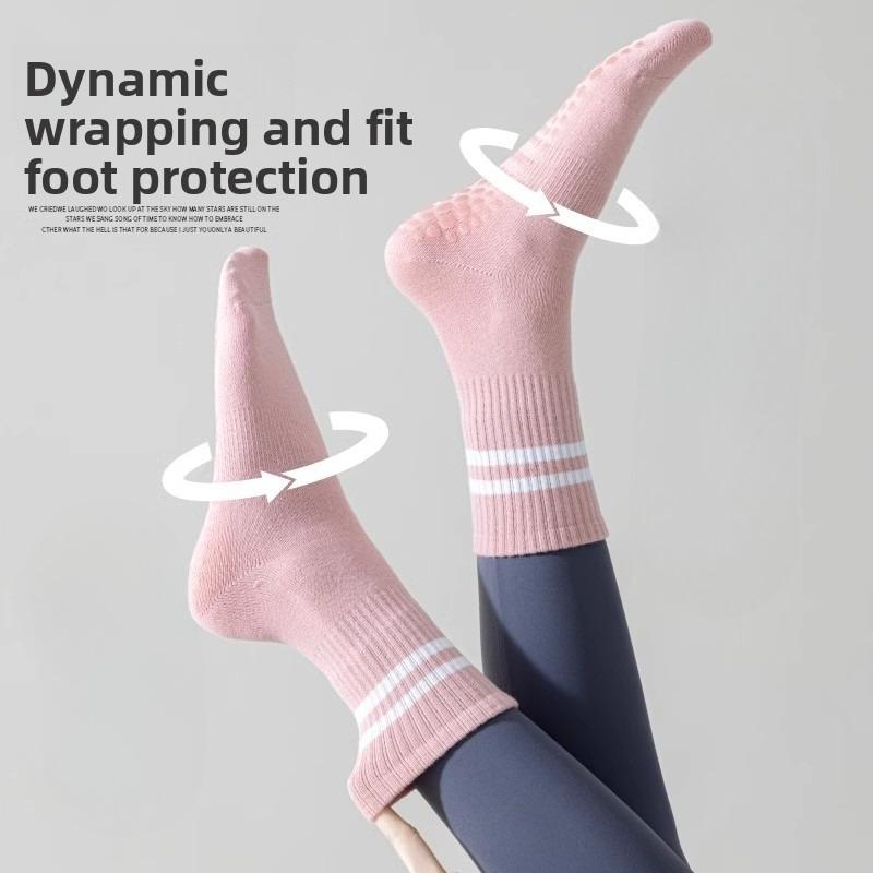 Women's Autumn and Winter Fitness Yoga Sports Non Slip Floor High Socks