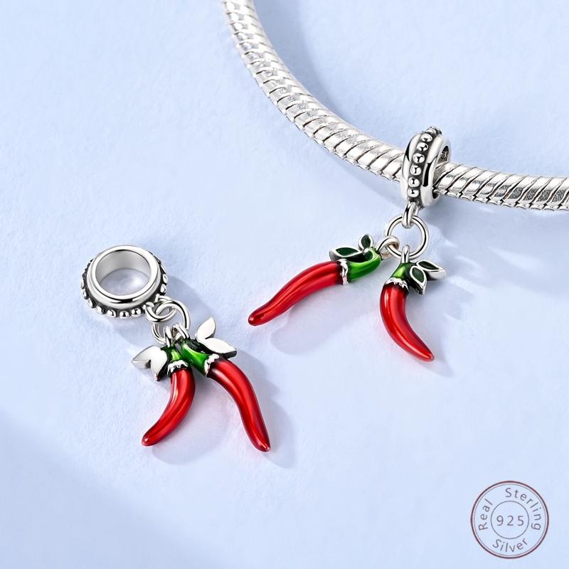 Charm Beads Chili Copper Pendant 3Mm Diy Party Christmas Fine Jewelry Making Gift