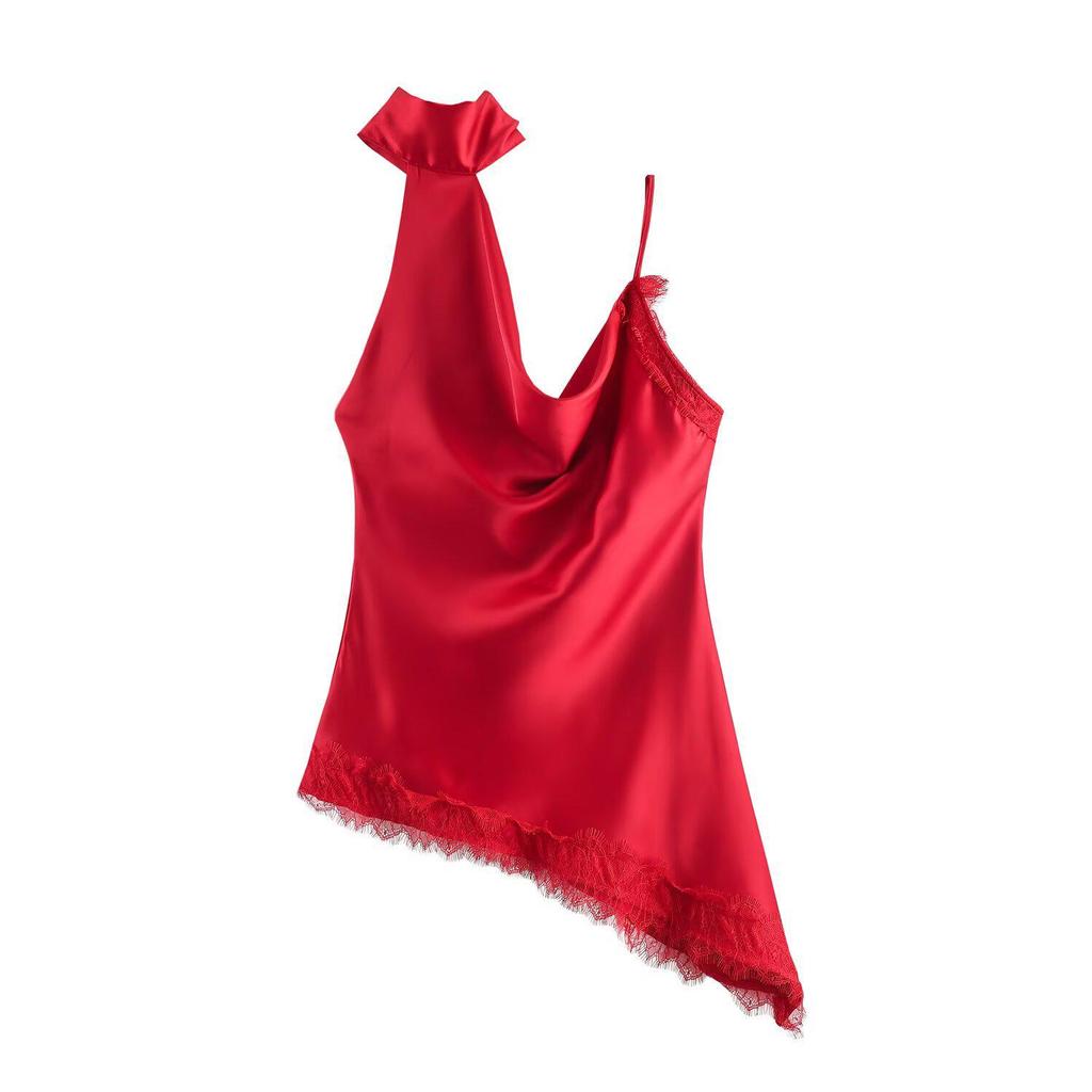 Spring 2026 Sexy Slimming Lace Patchwork Lingerie-Style Top