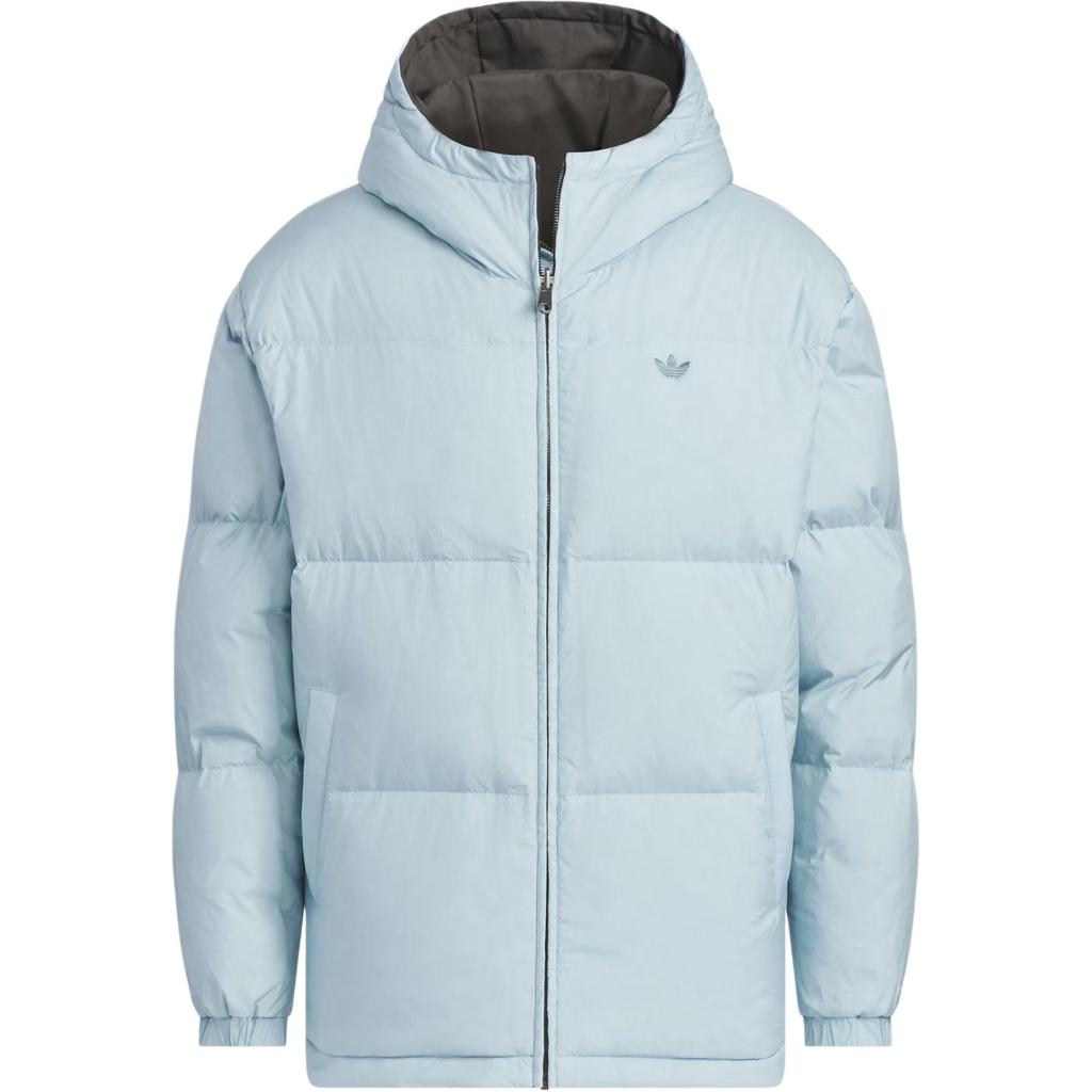 Adidas Originals FW24 Puff Down Jacket Series Warm Reversible Sports Loose Hooded Duck Down Cotton Coat Men Jackets Dark-Gray JD3751