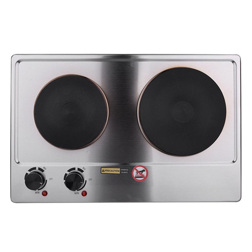 Household Stainless Steel Electric Stove Kitchen Appliance Dual Control Infrared Stove Portable Desktop Burner