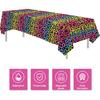 Leopard Party Decorations Tablecloth, 3Pcs Disposable Cheetah Print Birthday Party Tablecover Supplies, Iridescent Rainbow Leopard Birthday Table
