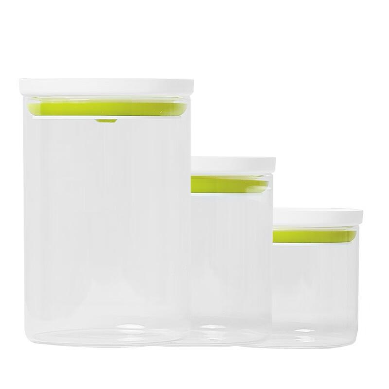 QUANGE Набор стеклянных банок для хранения с прессом