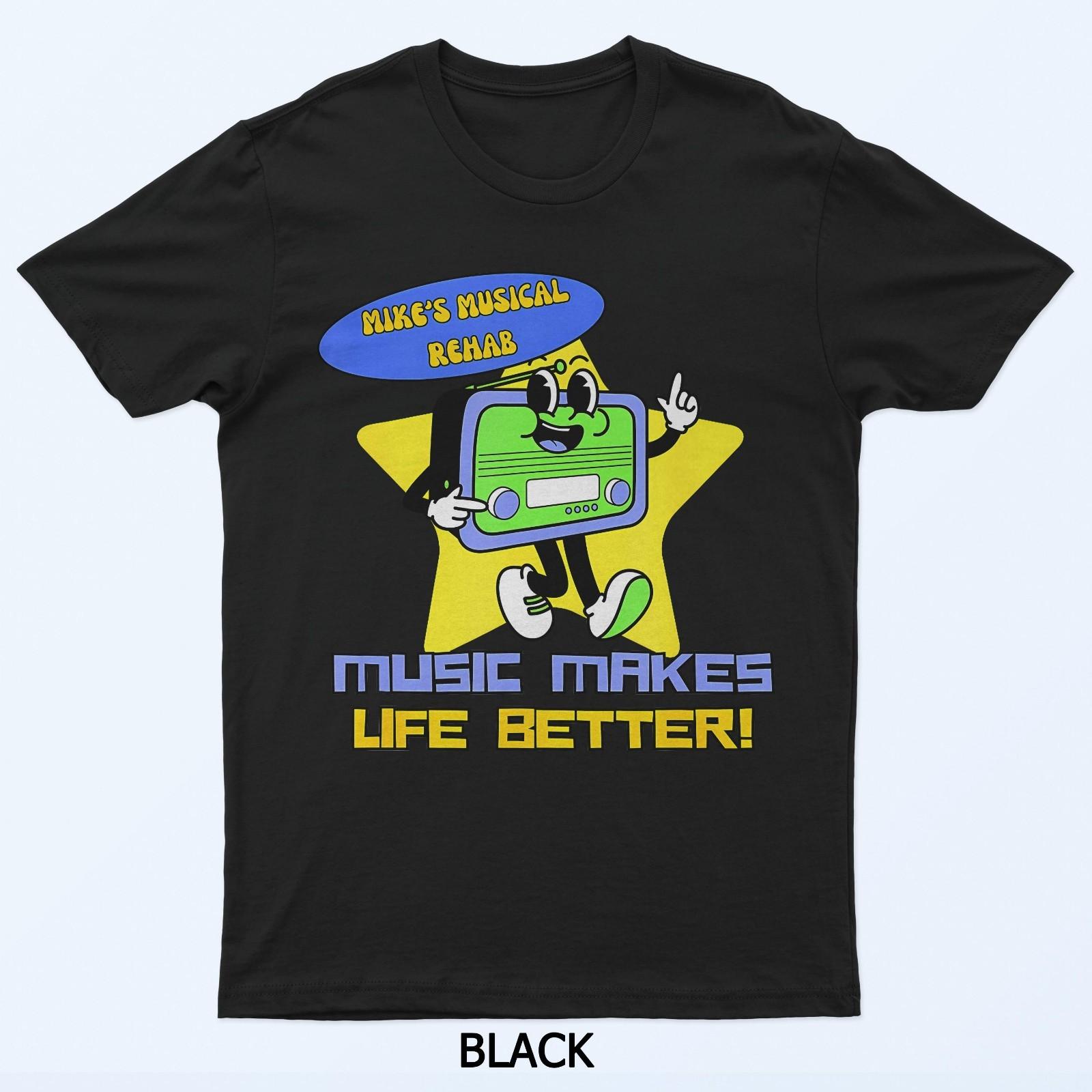Music Makes Life Better Retro T-Shirt 4XL