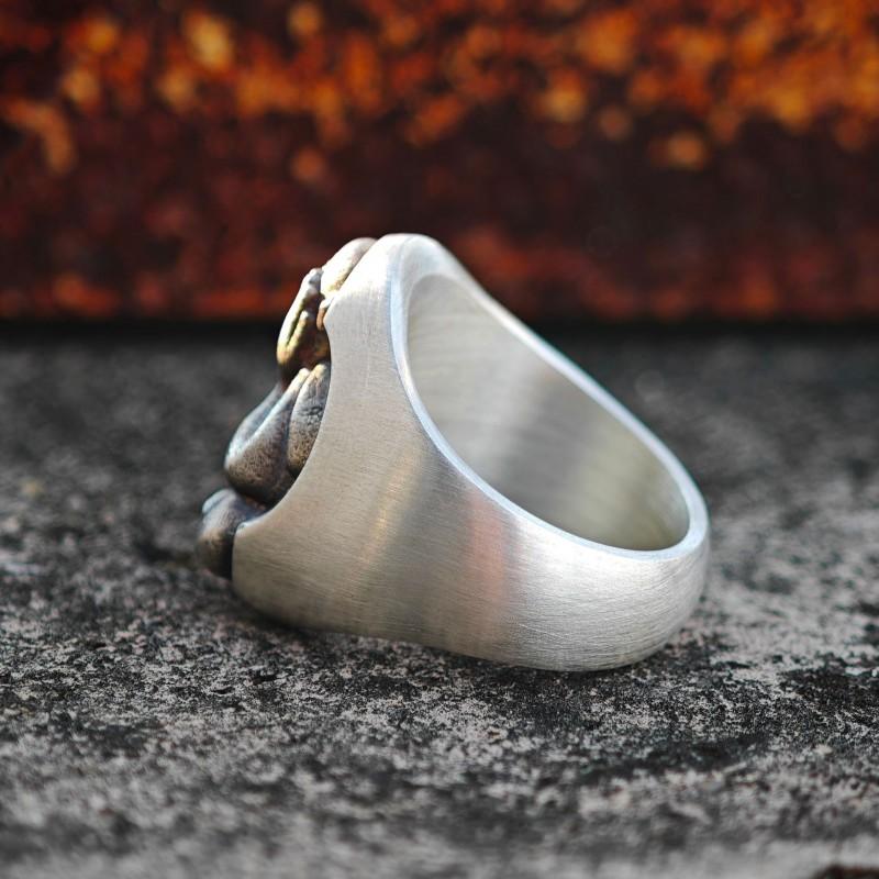 Adjustable Open Ring With Buddha Motif Vintage Style Mens Womens Bohemian Statement Jewelry