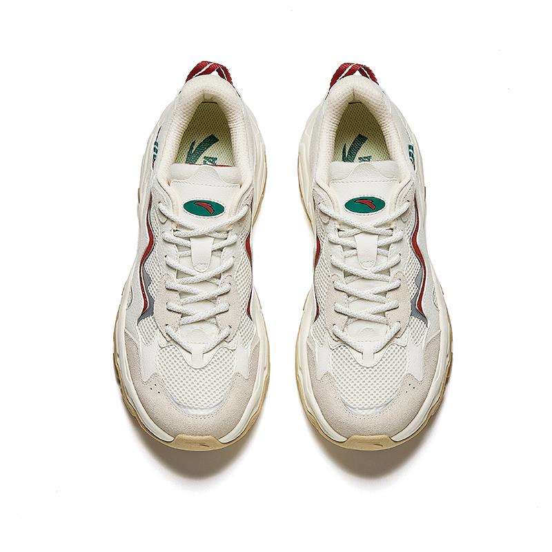 New Anta Life Collection Non-slip Wear-resistant Shock Absorption Low-Top Casual Shoes Men's White Red Green 912438837-7