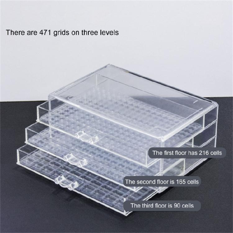Creative Plastic Storage Box 471 Grids 3 Drawers for Organizing Crafts Art Supplies Nail Tips Beads Jewelry