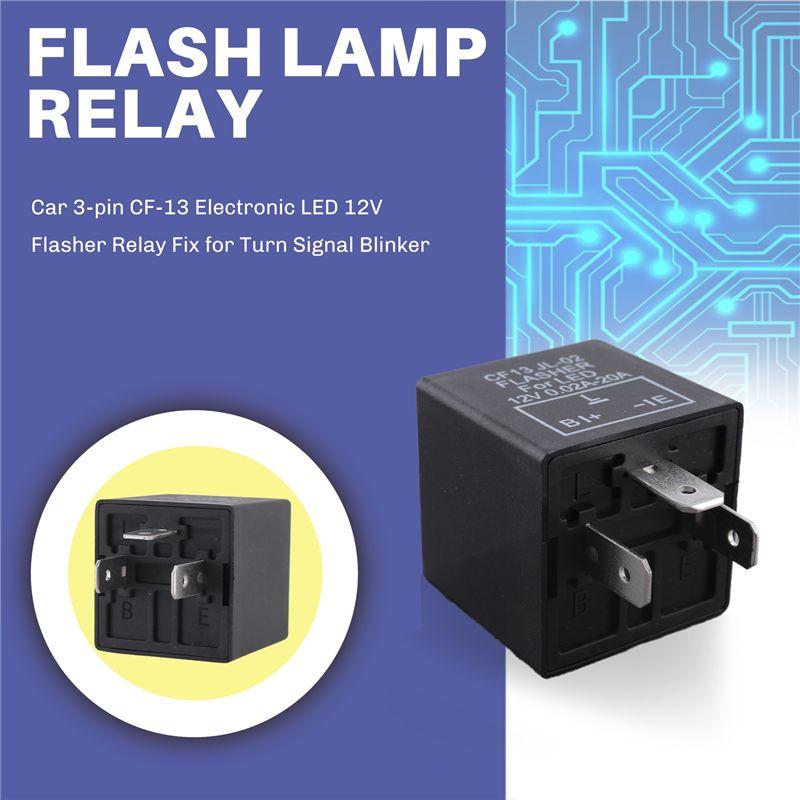 Portable Car 3-Pin CF-13 Electronic LED 12V Flasher Relay Fix For Turn Signal Blinker