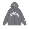Suéter retro americano con cremallera sudadera gótica con estampado de letras y estrellas chaqueta casual una pieza