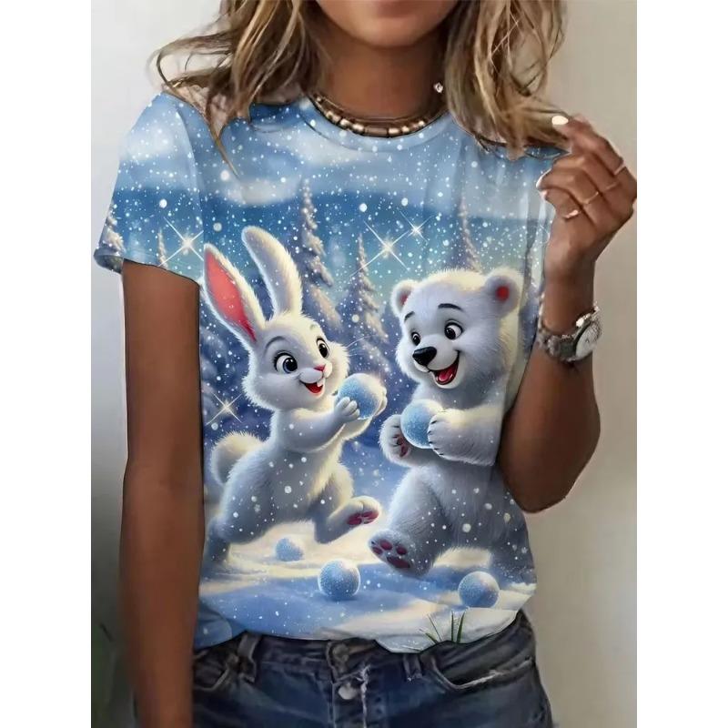 3D Printed Fashion Women's T-shirt Summer Breathable Casual Versatile
