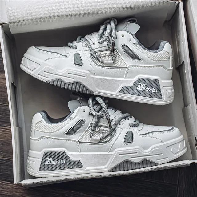 

Модные осенние мужские туфли для скейтбординга на толстой подошве, удобные нескользящие повседневные кроссовки на шнуровке для мужчин, для активного отдыха на свежем воздухе 39