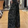 145 Small American Vintage Camouflage Jeans Women 2025 New High Waist Straight Wide Leg Pants Cargo Pants