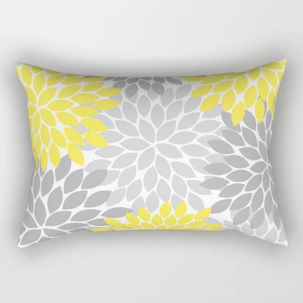 Yellow Geometric Rectangle Pillow Decorative Pillowcase Living Room Cushion Cover Simple Fashion Home Accessories