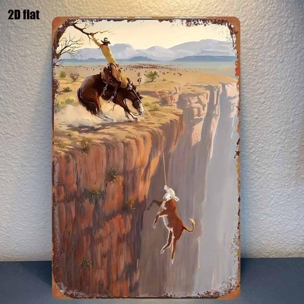 Vintage Wild West Cowboy Metal Wall Art Sign Home Decor 20x30cm
