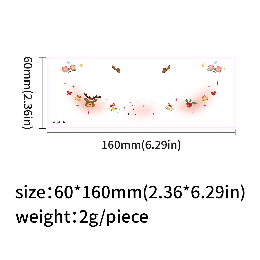 Cross Border New Manufacturer Direct Sales Christmas Makeup Face Stickers Party Dance Waterproof Sweat Creative Tattoo