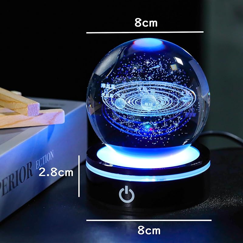 Kertari 3d universe K9 crystal ball solar system model birthday present male woman Popular [Genuine] Interior fashionable Healing goods crystal ball