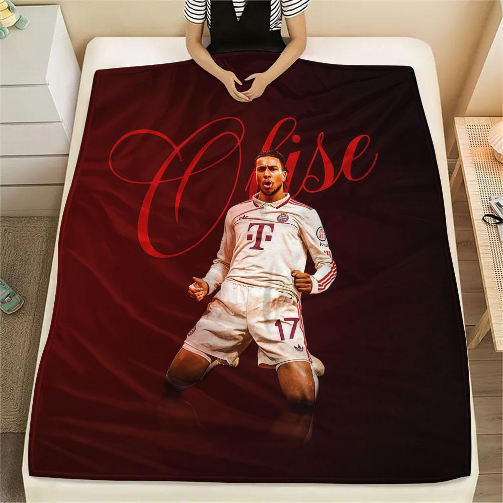 Michael Olise Bedrukte Flanellen Deken, zachte plaid voor slaapkamerbank, wasbaar, voetbalfan merchandise, geweldig cadeau.